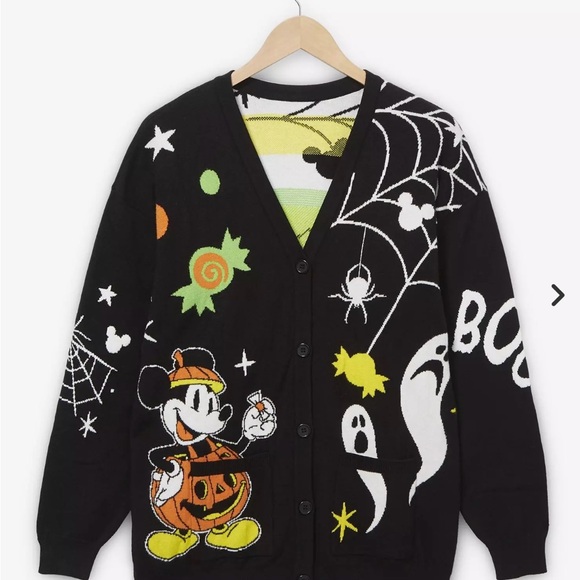 Disney Black Halloween Cardigan with Mickey Mouse - Picture 1 of 9